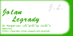 jolan legrady business card